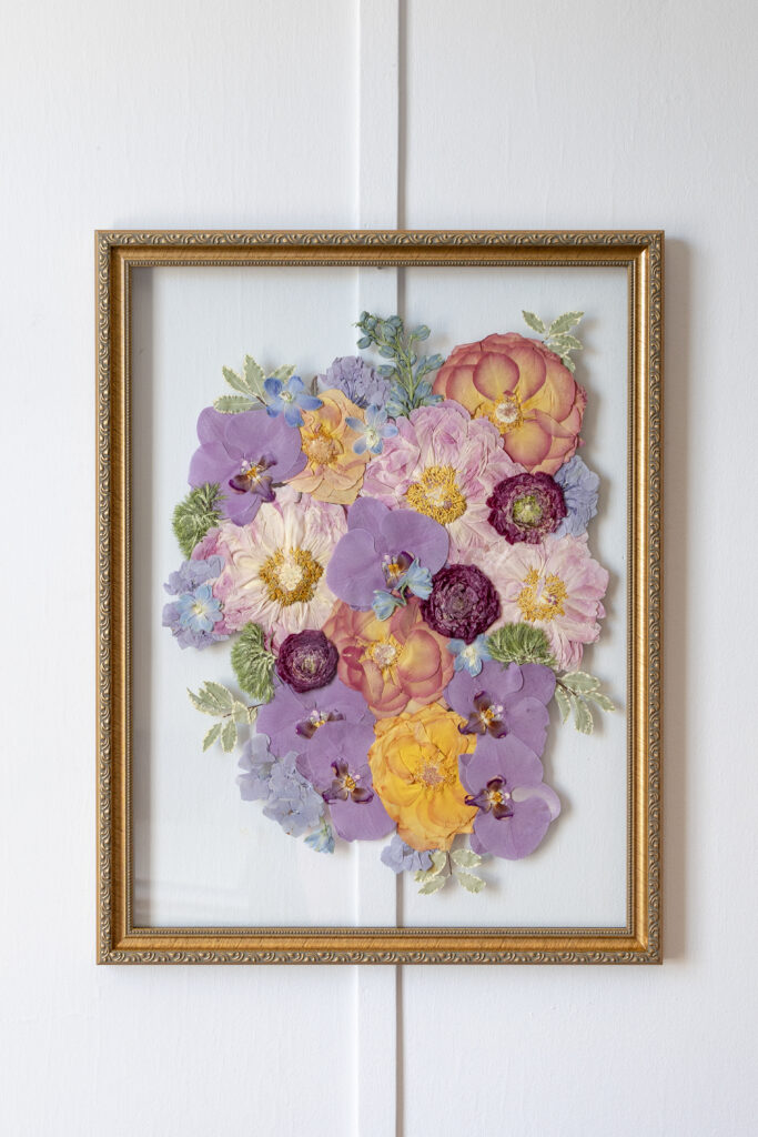 Framed pressed flower bouquet